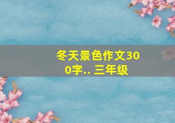 冬天景色作文300字.. 三年级